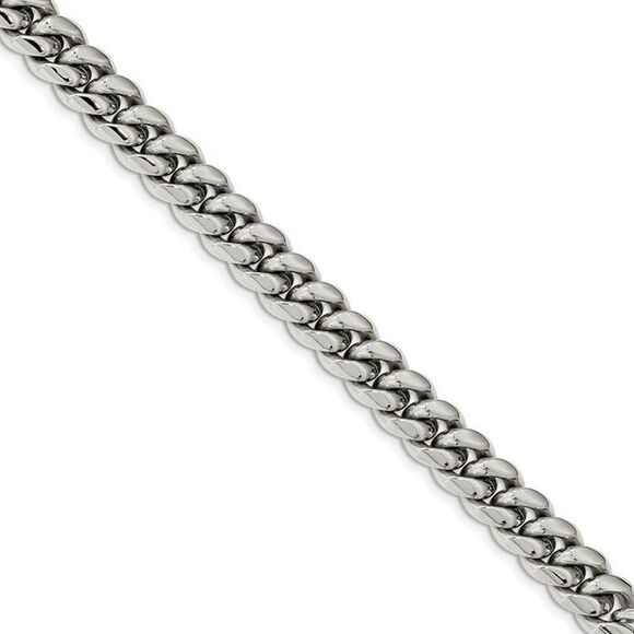 Men's 12mm Stainless Steel Polished Curb Chain Necklace, 24 Inch - Picture 1 of 8